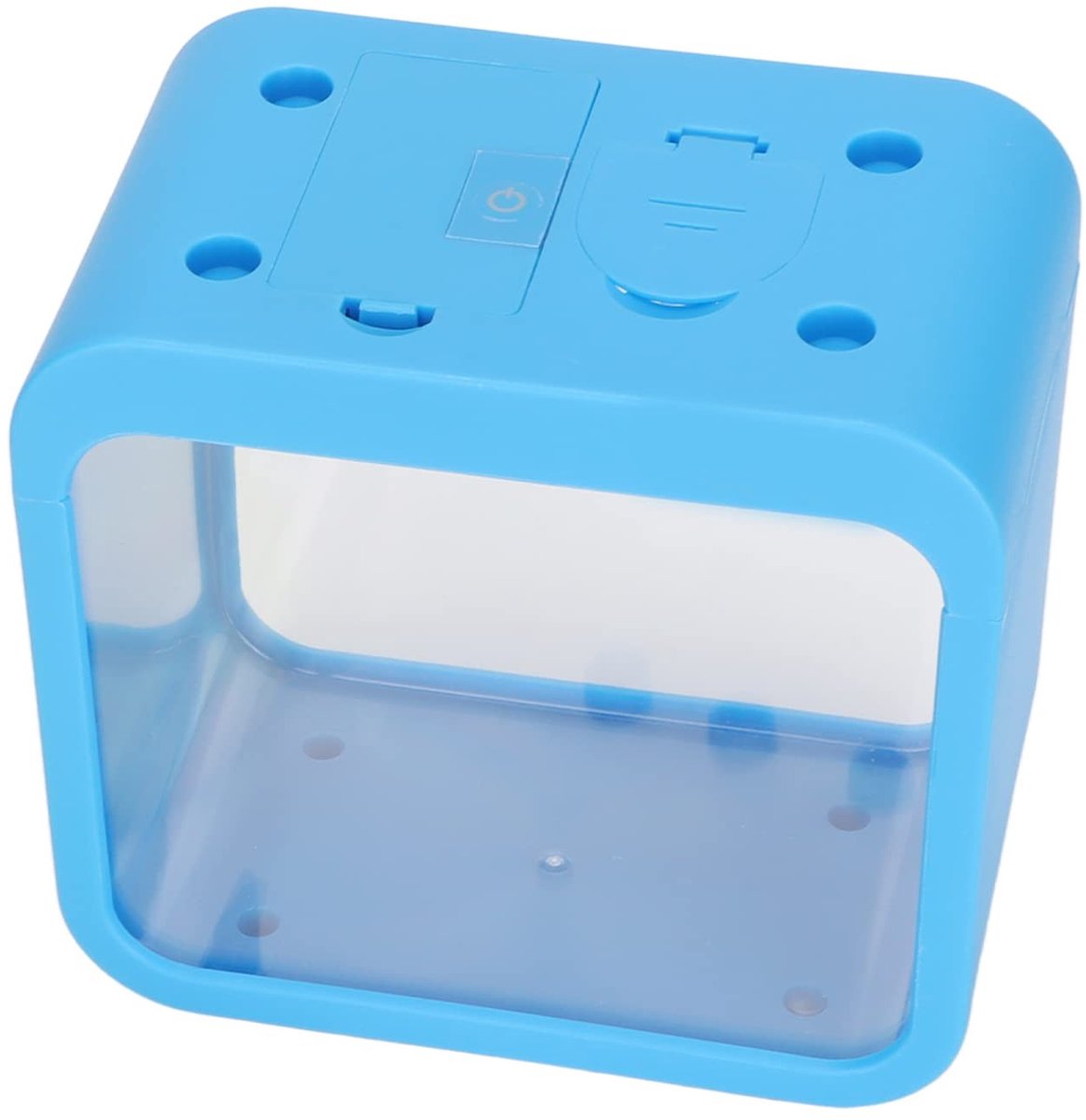 Elzusha - Mini Aquarium - LED-verlichting - Afneembaar Betta Vissenkom - Compact - Bureau Decoratie - Kunststof - Geschikt voor Thuis en Kantoor - ...