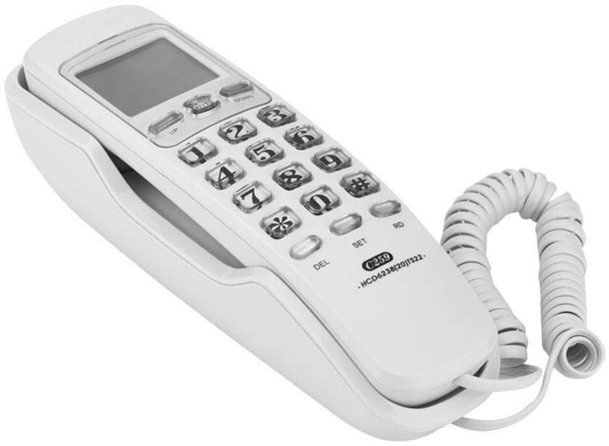 Elzusha - Bedrade Telefoon - Mini telefoon met Display - Geluidsisolatie - Kantoor Telefoon - Ideaal voor Thuiswerk - Kunststof