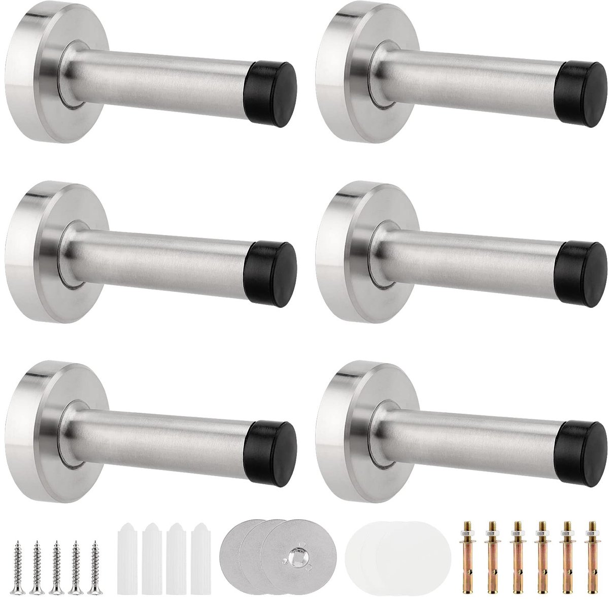 Elzusha - Deurstopper - Wandmontage - Roestvrij staal - Zilver - Duurzaam - Perfect voor Thuis en Kantoor