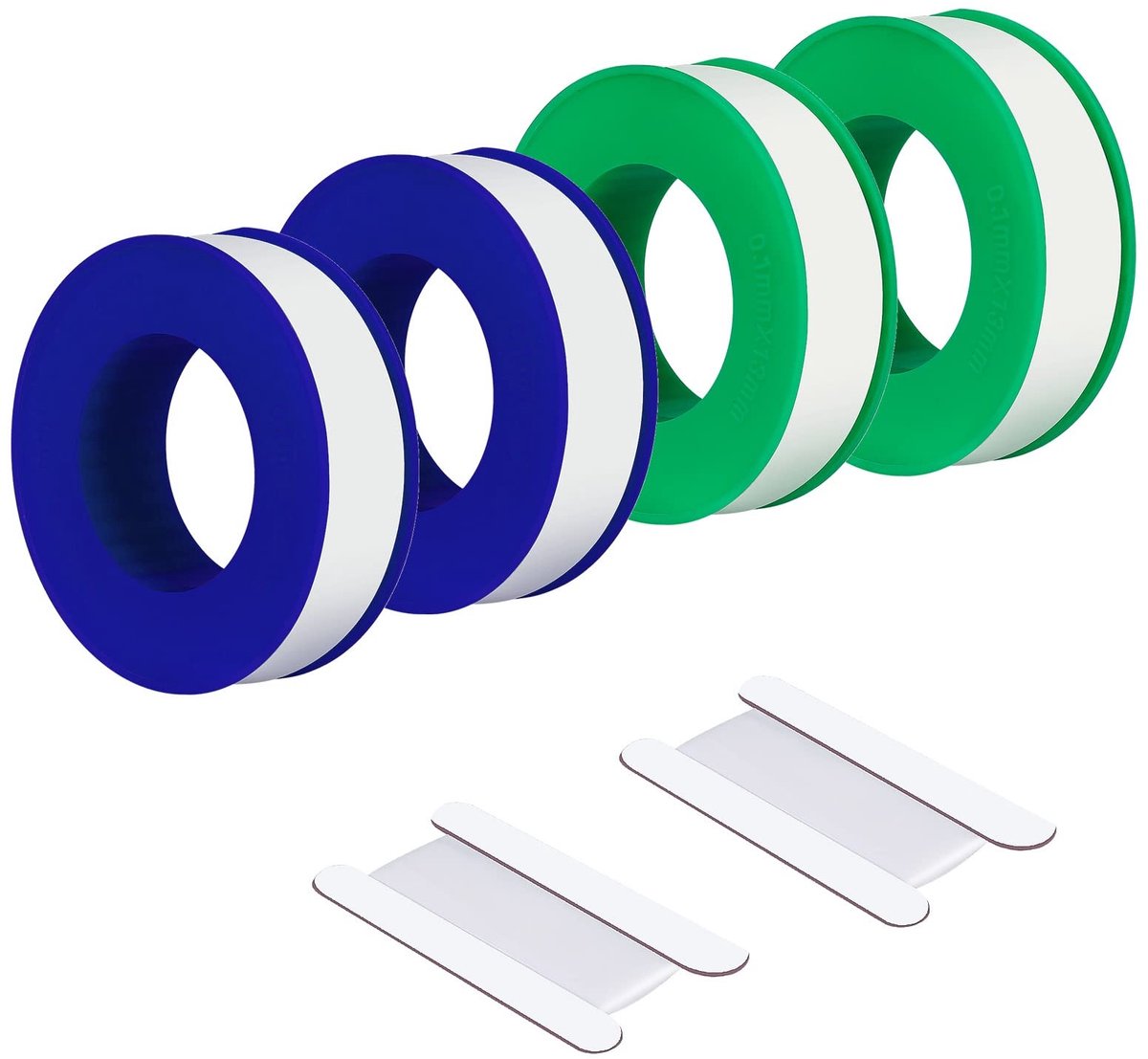 Virtubuy - Plumbingtape - Dichtband - Waterdicht en flexibel - 0.5 x 552 Inch en 2x 0.5 x 39 Inch - Voor loodgieters en sanitair - Blauw en groen
