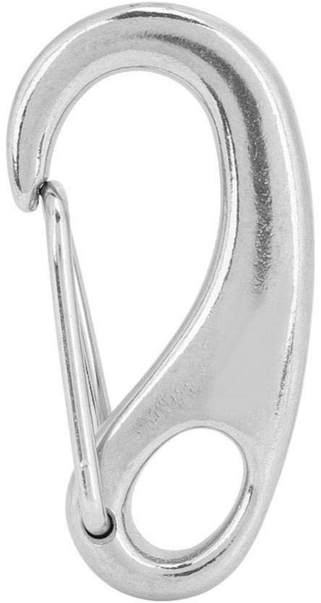 Dailygoods - Duikhaak - Roestvrij Staal - Vergrendelende Karabijnhaak - 50 mm - Voor Buitensporten - Lichtgewicht - Geschikt Voor Vissen En Klimmen