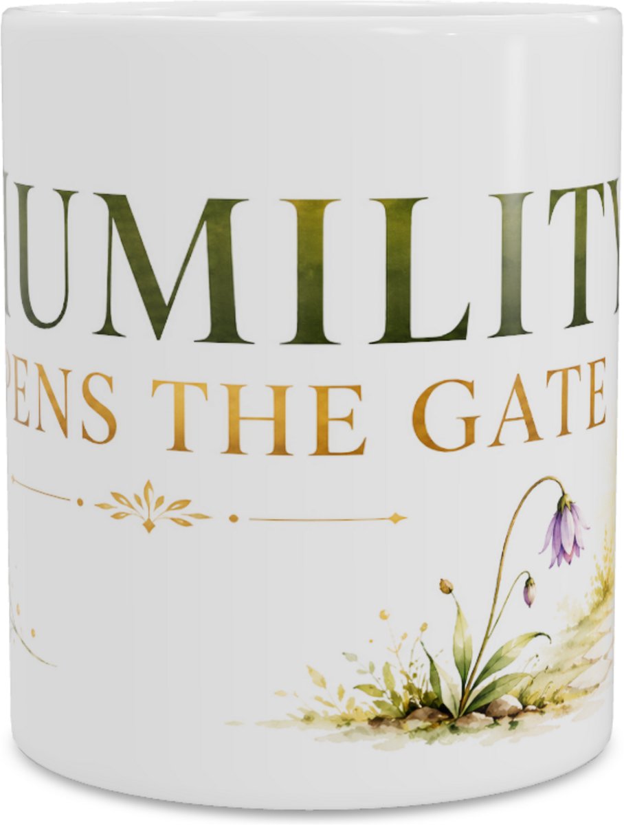 Mok - Humility Opens The Gate - Open Tuinhek en Wilde Bloem - Inspirerende Quote