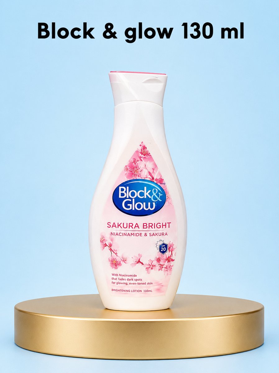 Block & Glow Sakura Bright – Verhelderende & Hydraterende Gezichtscrème – Verrijkt met Sakura-extract voor Egalisering van de Huidtint, Hydratatie & Stralende Glow – Voor een Zachte, Frisse & Gezonde Huid