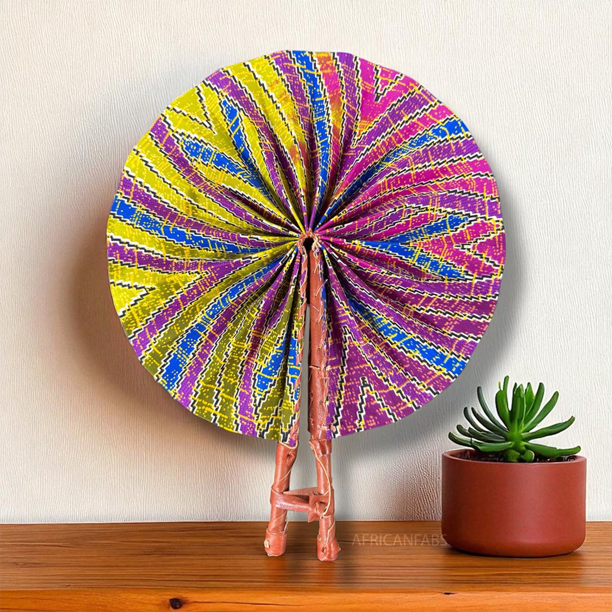 Afrikaanse handwaaier - Ankara print waaier - Saturday - Multi color