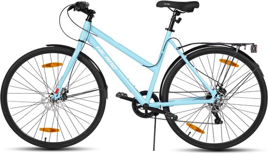HILAND VELO Dames Racefiets - 700C - 7 Versnellingen - Lichtgewicht Aluminium Frame - Mechanische Schijfremmen - Stadsfiets / Commuter Bike van Hiland — afbeelding 2