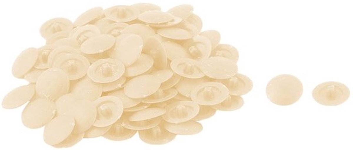 Plastic ronde vorm Phillips schroefkap deksel 12mm diameter 96 stuks beige