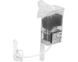 Aquariumfilter, Stille werking verstelbare doorstroming hang-on filter 2.5W externe hangfilter gemakkelijke installatie aquariumfilter voor aquaria onder 35cm