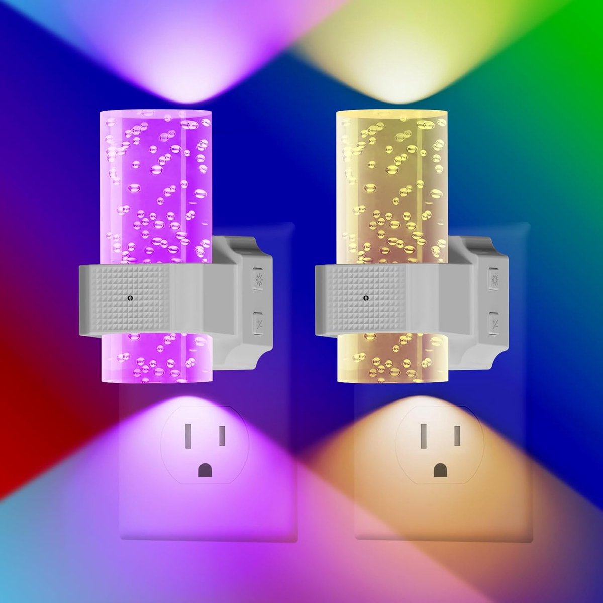 carmdering - Stekkerlamp - Bewegingssensor Lamp Binnen - Nachtlampje Stopcontact -LED lampje met bewegingssensor – Draadloos Nachtlampje dimbaar – Bedlamp/Nachtlamp – Kinder lampje – Nachtsensor – Woonkamer/Slaapkamer – Stijlvolle lamp- 2 stuks
