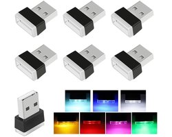 Jhubersproducts - USB auto sfeerverlichting - 7 kleuren LED - Mini interieur lamp - Geluid controle - USB-nachtlampjes - Decoratie voor auto