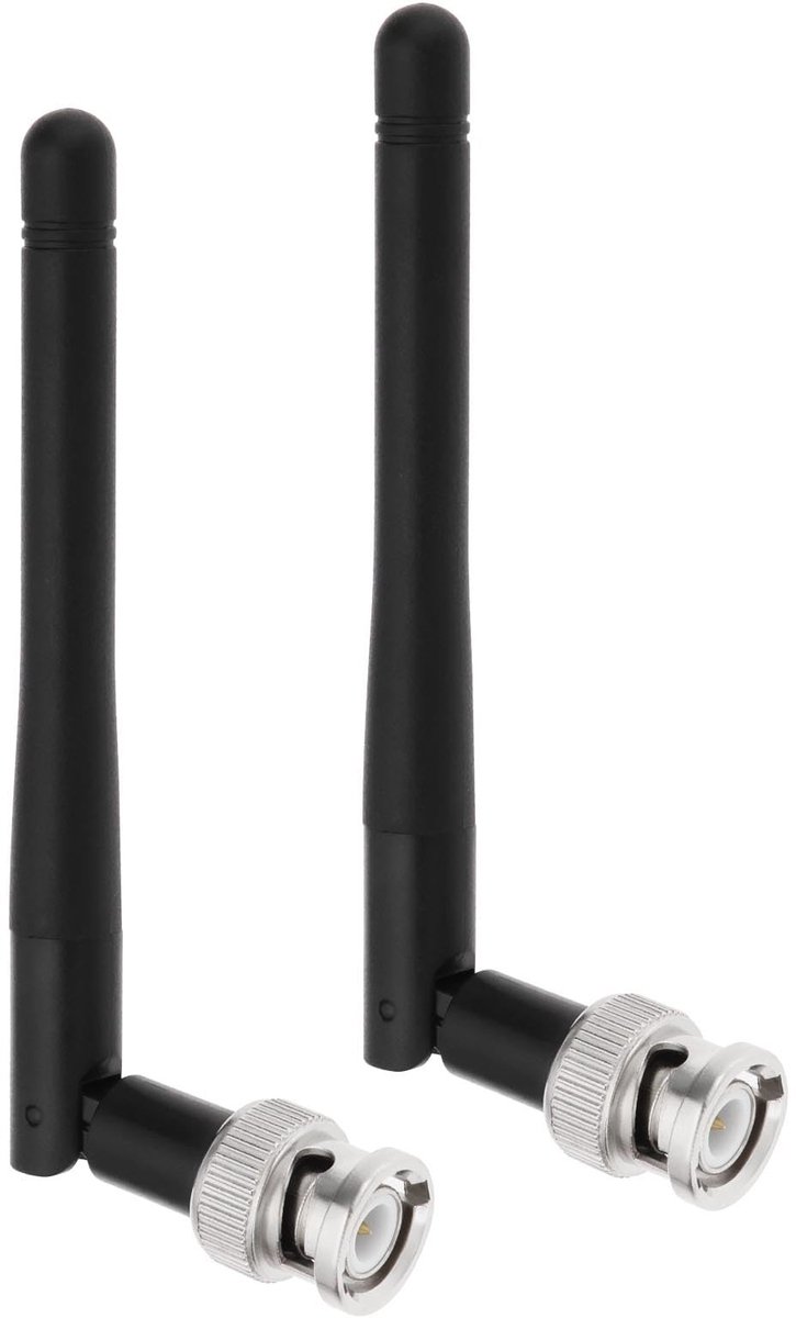 Livia home - UHF Antennes - 2 Stuks - Draadloze Microfoon Antennes - Zwart - Compatibel met Sennheiser - Connector
