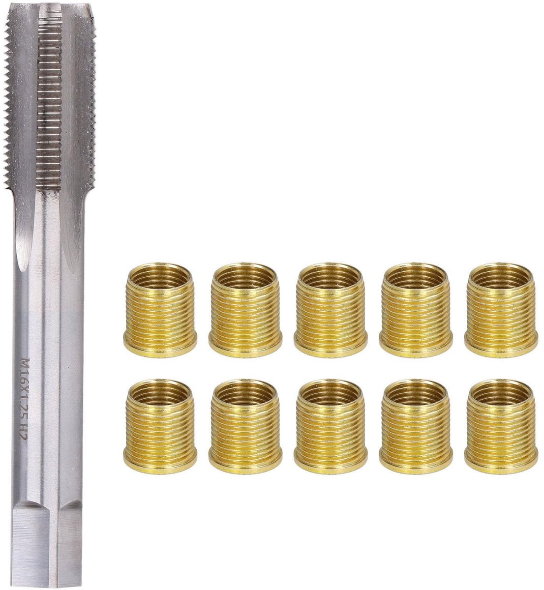 Vlemico - Bougie Draadgat Reparatiegereedschap - Draadreparatieset - Hoogwaardige kwaliteit - M14 x 1,25 mm - Draadkraan - Voor benzinemotor - Incl...