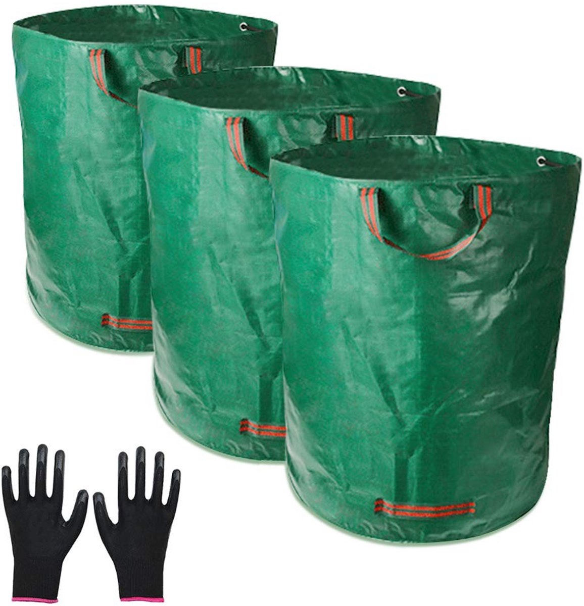 Zeynomax - Tuinzakken - Vuilniszakken voor Tuinafval - Robuust en Herbruikbaar - Groen - Waterafstotend - Ideaal voor Tuinliefhebbers - Inclusief Ha..