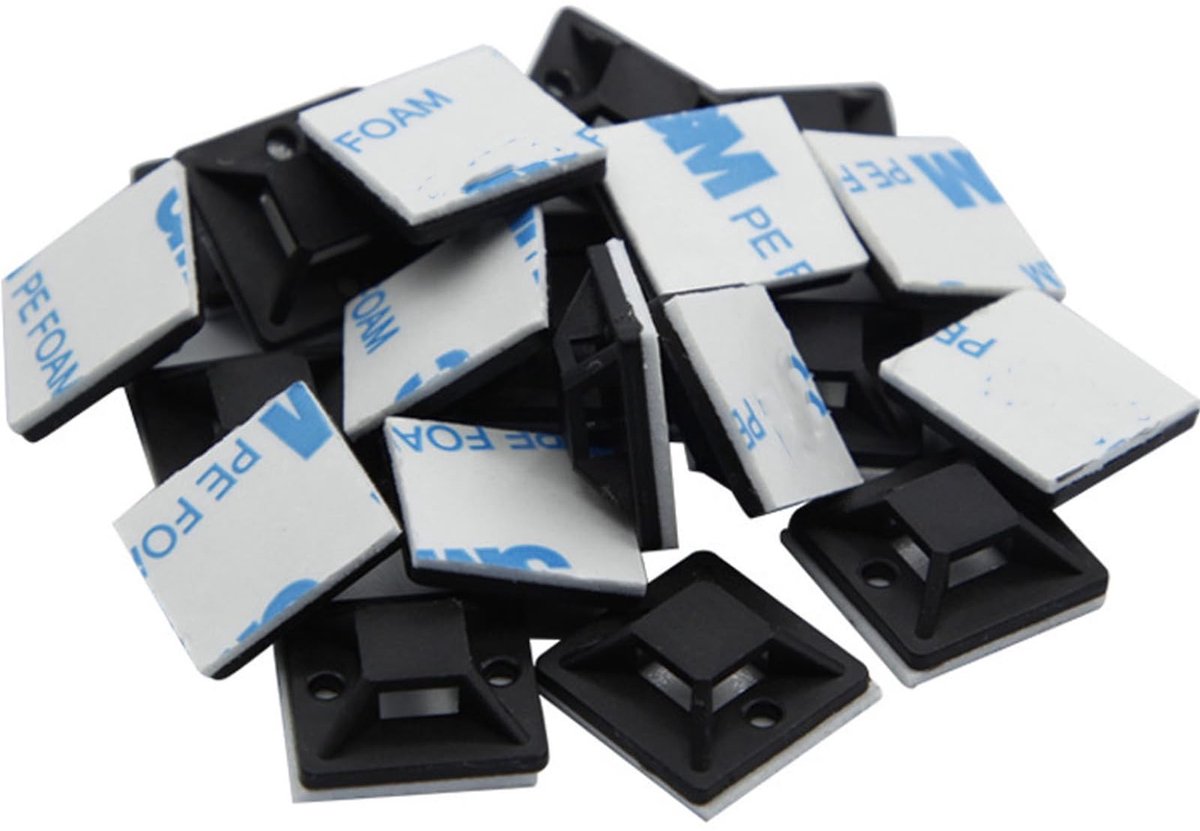 By shayne - Zelfklevende Basis voor Kabelbinders - 300 Stuks - Perfect voor Organisatie - 20 x 20 mm - Kabelclips - Voor Thuisgebruik