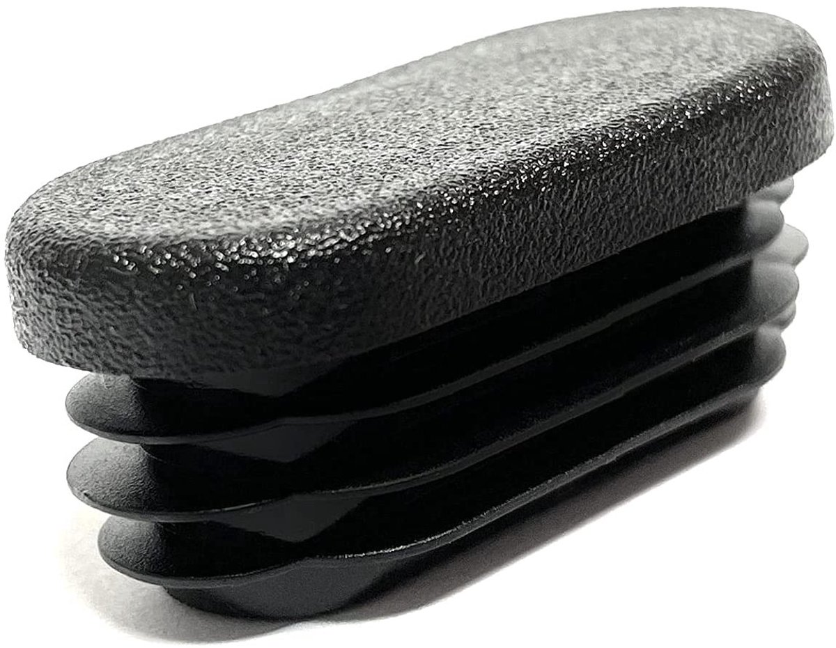 Smoakez - Ovale Buisstoppen - Lamellenstoppen - Eenvoudige Montage - Zwart - Voor 50x20 mm Buizen - 10 Stuks