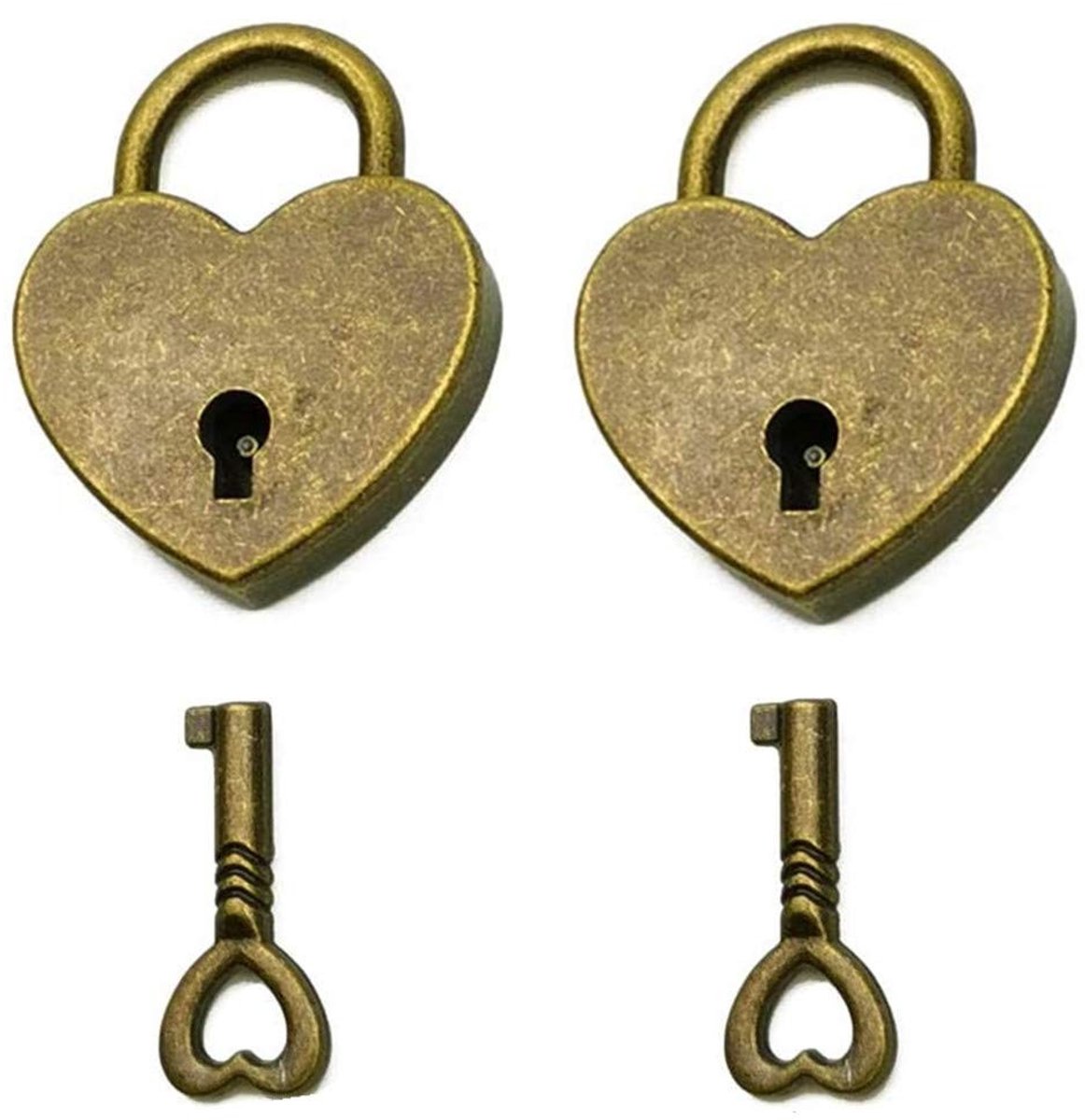 Livia home - Mini Padlocks - Vintage Sleutels - Decoratief - Bronzen Kleur - Antieke Hangsloten - Geschikt voor Handtassen en Dozen