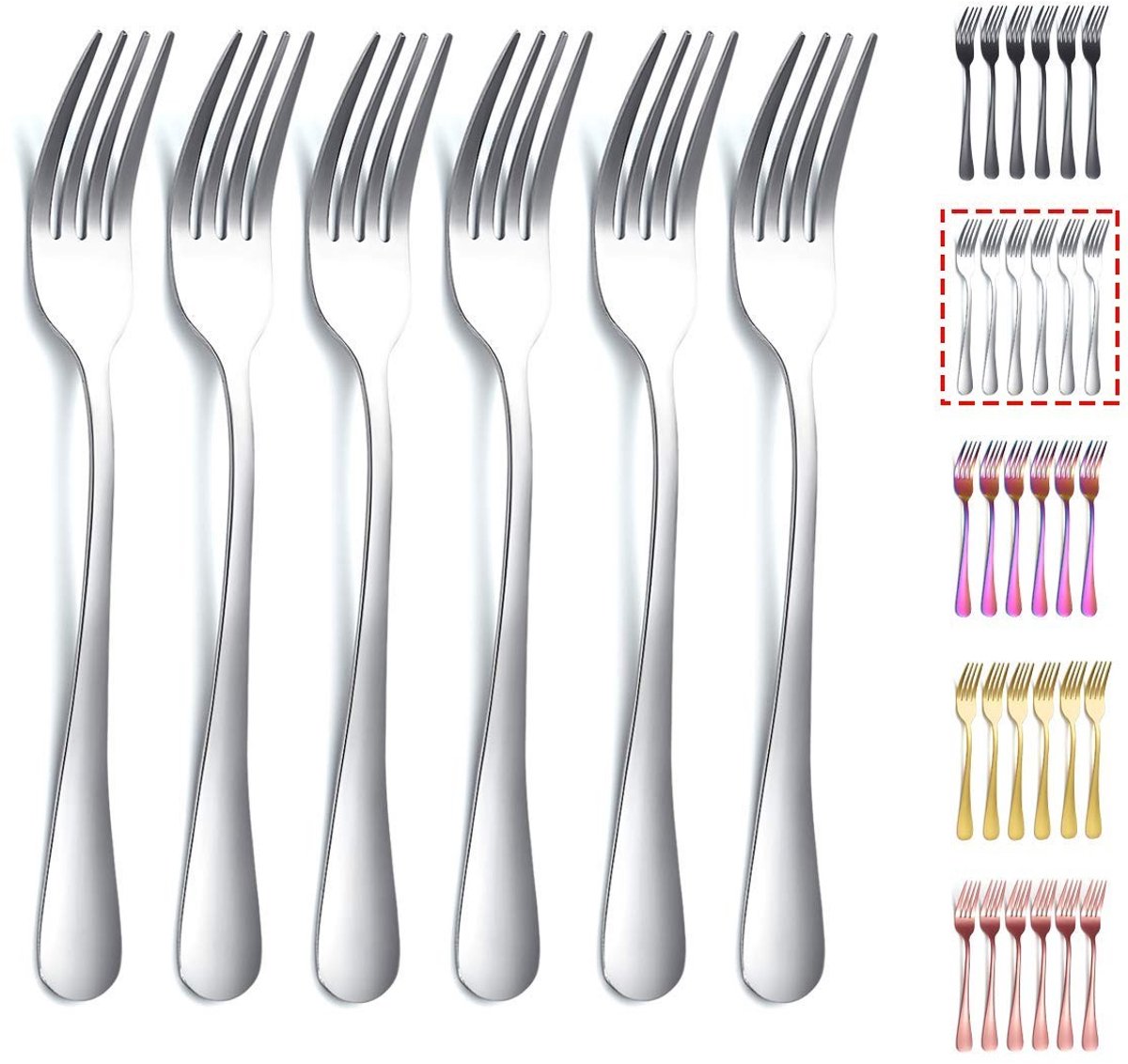 Dailygoods - Diner vorken - Set van 6 - Roestvrij staal - Duurzaam en stijlvol - Perfect voor dagelijks gebruik - Ideaal voor speciale evenementen