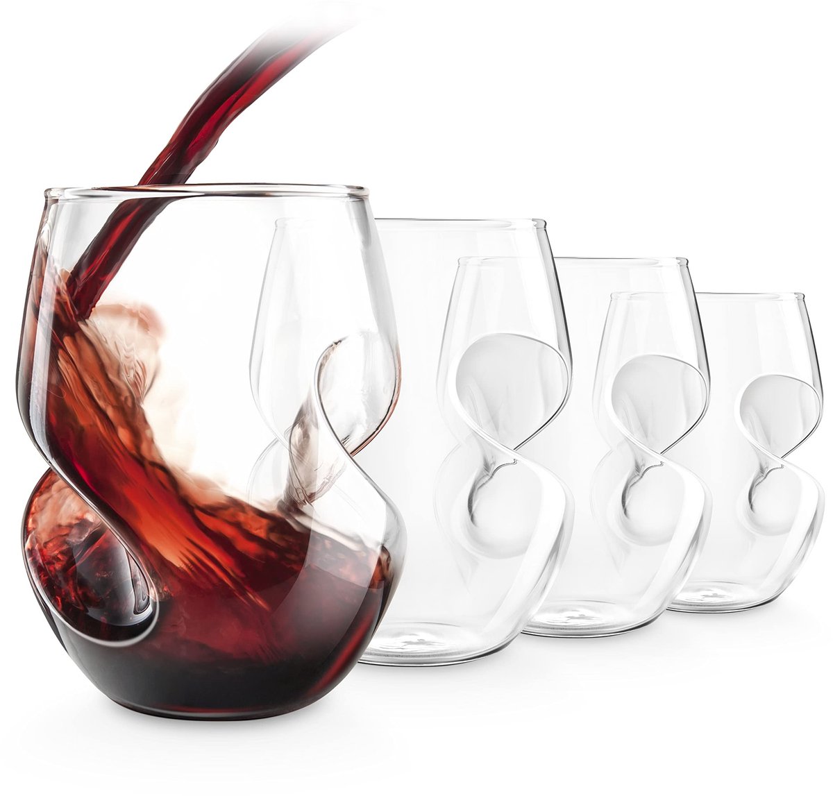 Riddle Hand Blown Red Wine Glasses - 473ml Capacity - Pack of 4