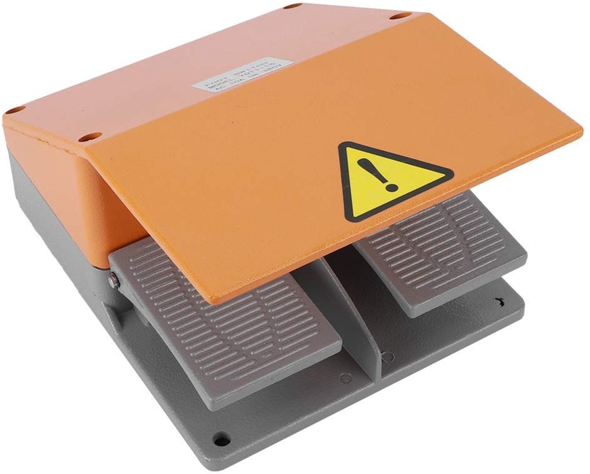 Dailygoods - Voetenschakelaar - Dubbele Voetpedaal Schakelaar - Industriële Toepassing - 380V 10A - Veilig Schakelen - Betrouwbaar - Geschikt voor zwa