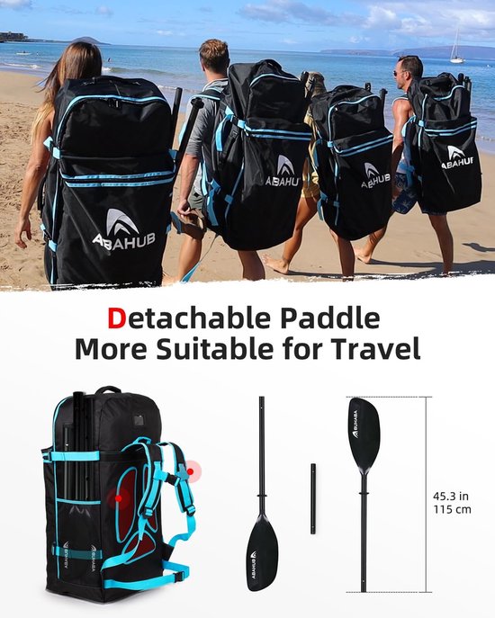 Verstelbare Kajak Peddel - Dubbele Peddel - Watersport - Drijvend Lichtgewicht - 230-250 cm - Zwart — afbeelding 3