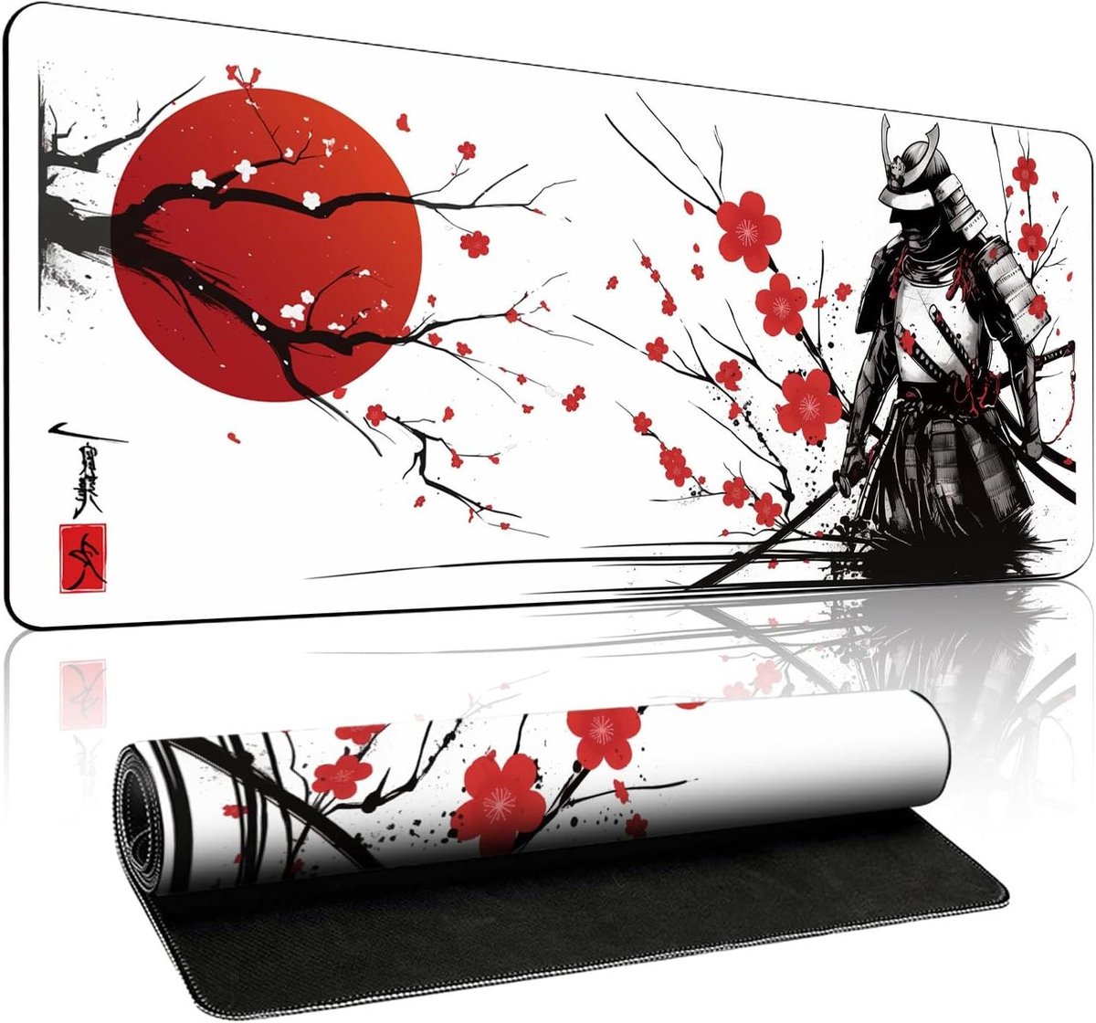 Gaming Muismat - Bureaumat - Snel Reageren - Japanse Designs - XXL 80x30cm - Spel 1