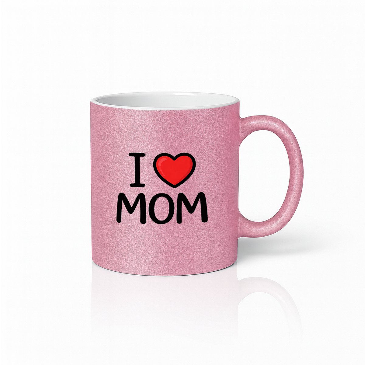 I Love Mom Keramische Mok - Moederdag Cadeau - Roze - 330 ml