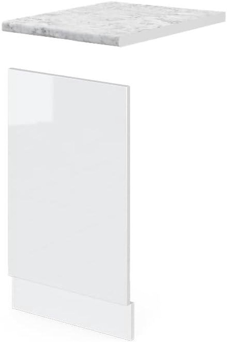 Vaatwasser Paneel - Keukenfront - Keuken Upgrade - Hoogglans Afwerking - 45 cm Breed - Wit