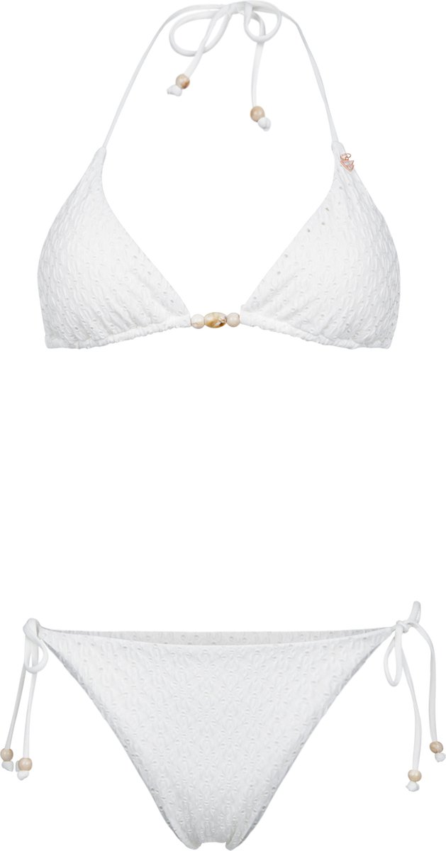 Brunotti Vievette-Broidery Bikini Snow Dames Triangel Bikini Set Small Coverage 38 Wit