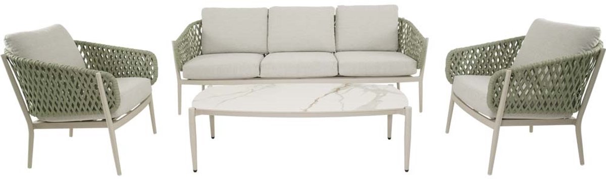 Lesli Living - Loungebank Zaya - Beige - 208x83x75cm