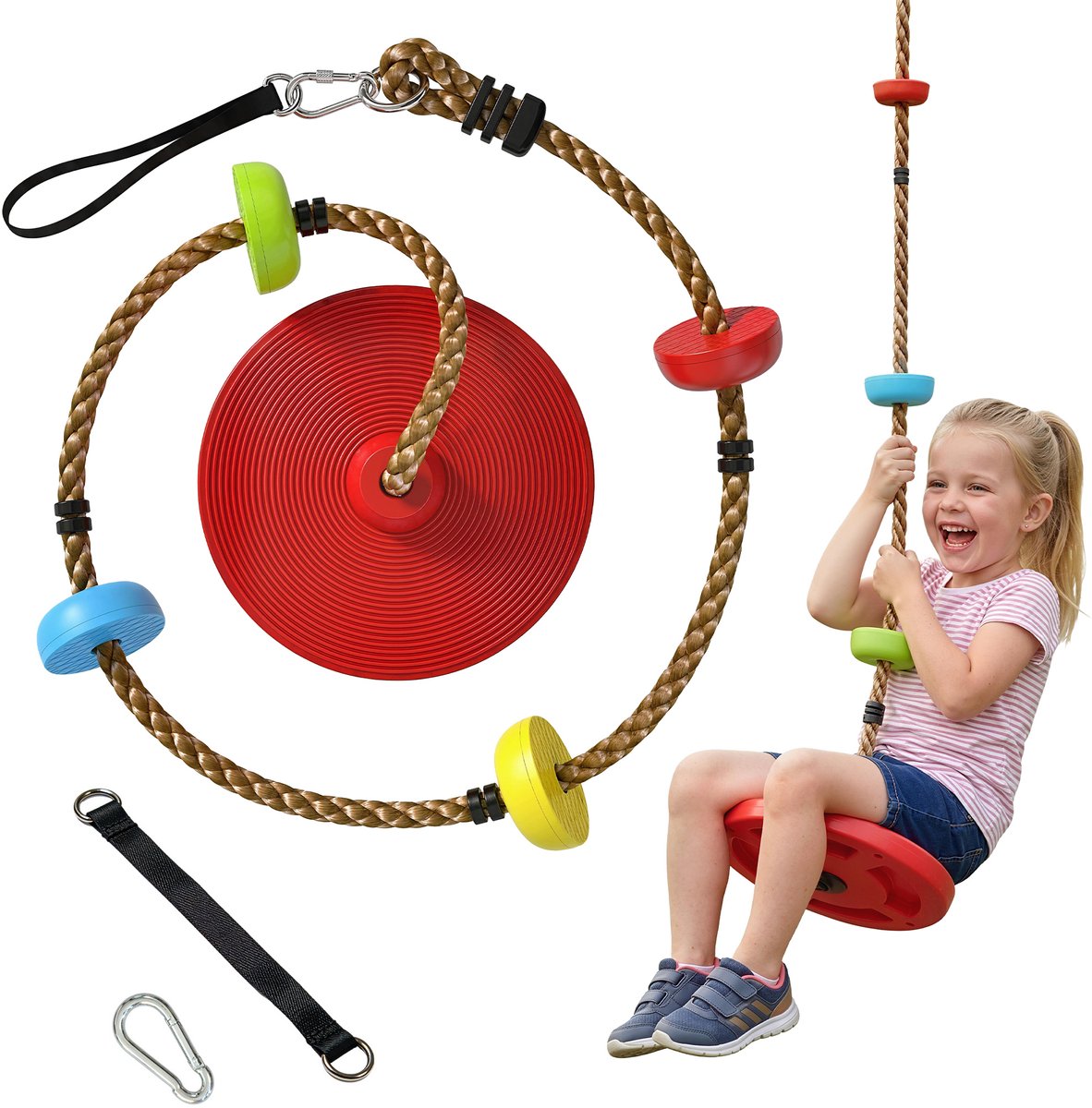 Aiyaplay Klimtouwset voor Kinderen-HDPE, PE-Ø30 x 190H cm-Rood