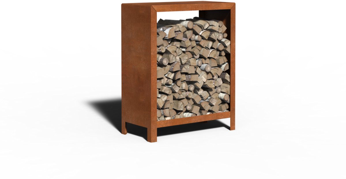Cortenstaal Houtopslag Standaard | 80 x 40 x 100