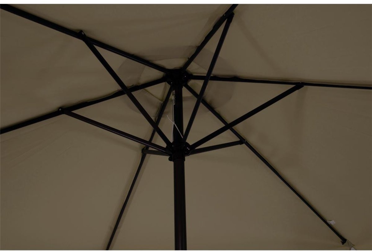 Lesli Living - Push-up parasol Gemini - Taupe - Ø300cm