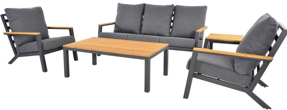 Lesli Living - Loungebank Donnan - Antraciet - 175x99x79cm