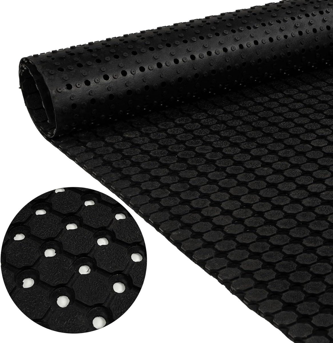 Rubberen Gatenmat - Werkmat Roosterstructuur - Veilig Werken - Snelle Waterafvoer - 100 x 150 cm - Zwart