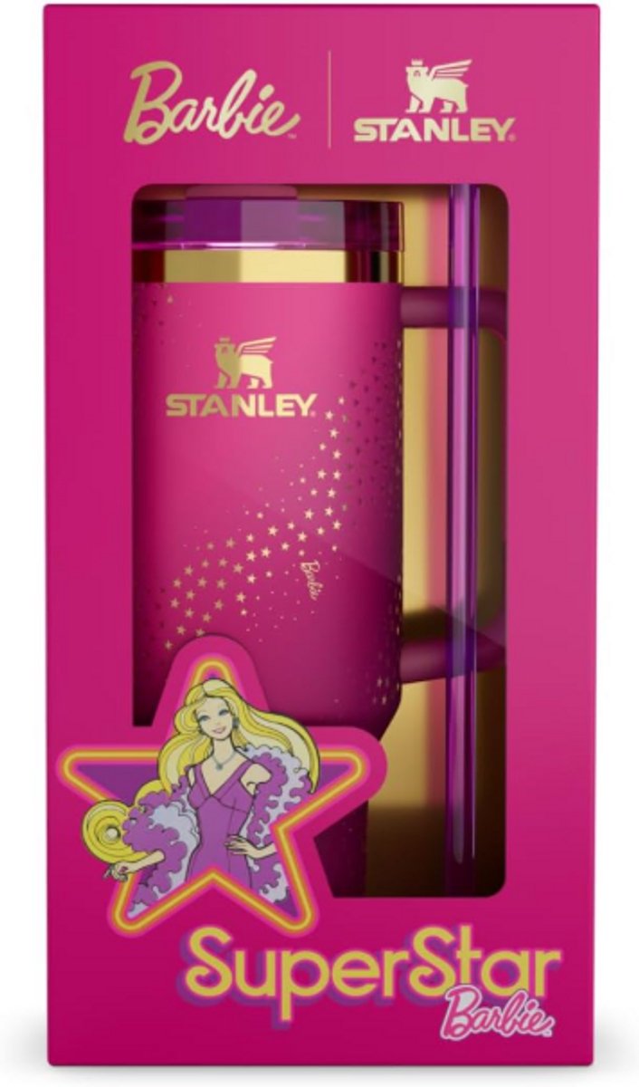 STANLEY x Barbie™ ’70s Superstar Quencher 40oz / 1.18L – Roze Thermosbeker met Rietje – 9-11 Uur Koud – 40+ Uur met IJs – Lekvrije Tumbler – Limited Edition Drinkfles – foto 7
