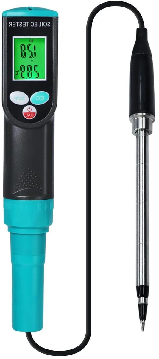 Bodemmeter EC Temperatuur - Voedingstest Meter - Planten Voeding Meten - Dubbele Bodemtest - IP67 Waterdicht