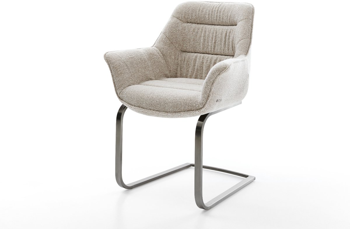 Sledestoel Kaira-Flex sledemodel vlak grafiet geweven stof beige