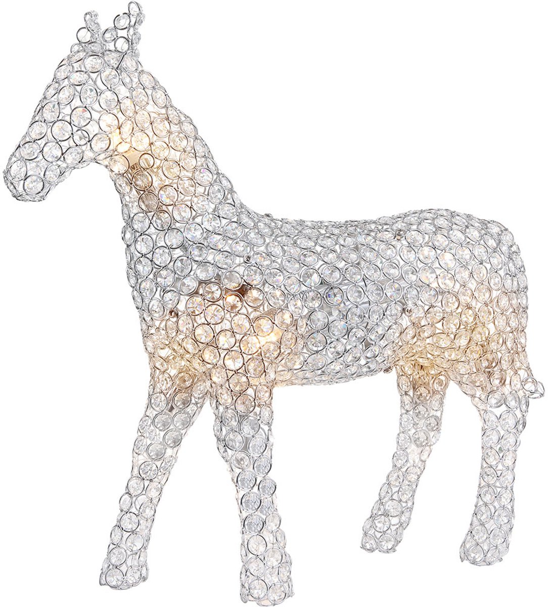 Modern paard klein chroom K9 kristallen helder