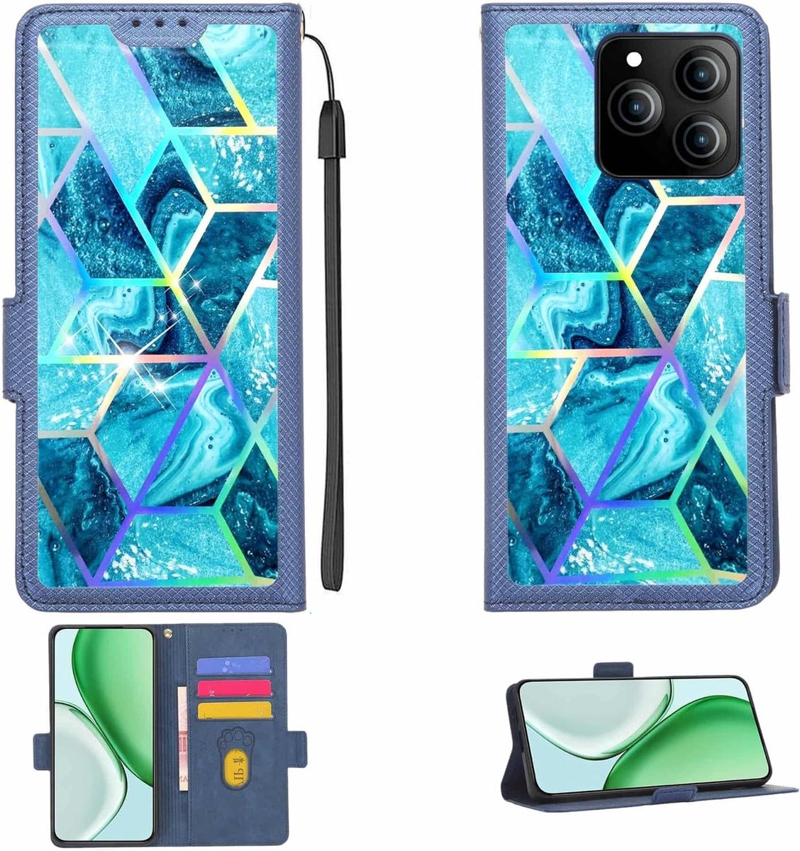 Telefoonhoesje Flip Cover - Beschermhoesje Portemonnee - Dagelijks Gebruik - RFID Blokkerend - 10x10x10mm - Kleurrijk