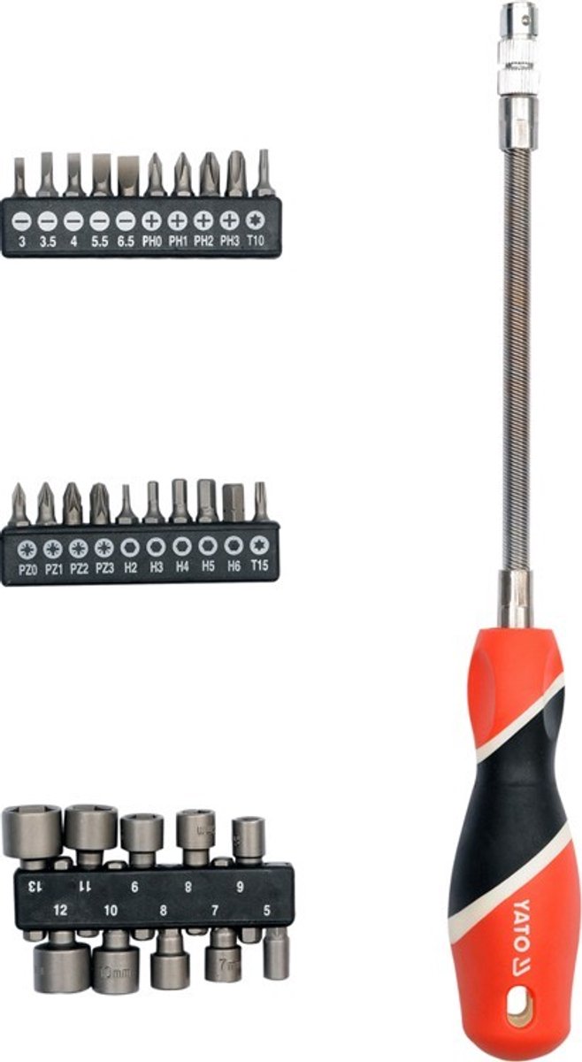 Yato - Flexibele Schroevendraaier - Vervangbare Bits - 215mm