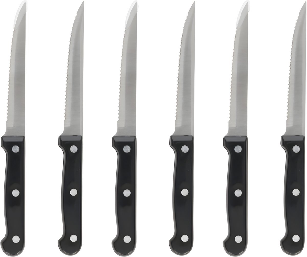 Gerimport vlees / steak messen - RVS - bakeliet handvat - 21 cm - scherpe messen