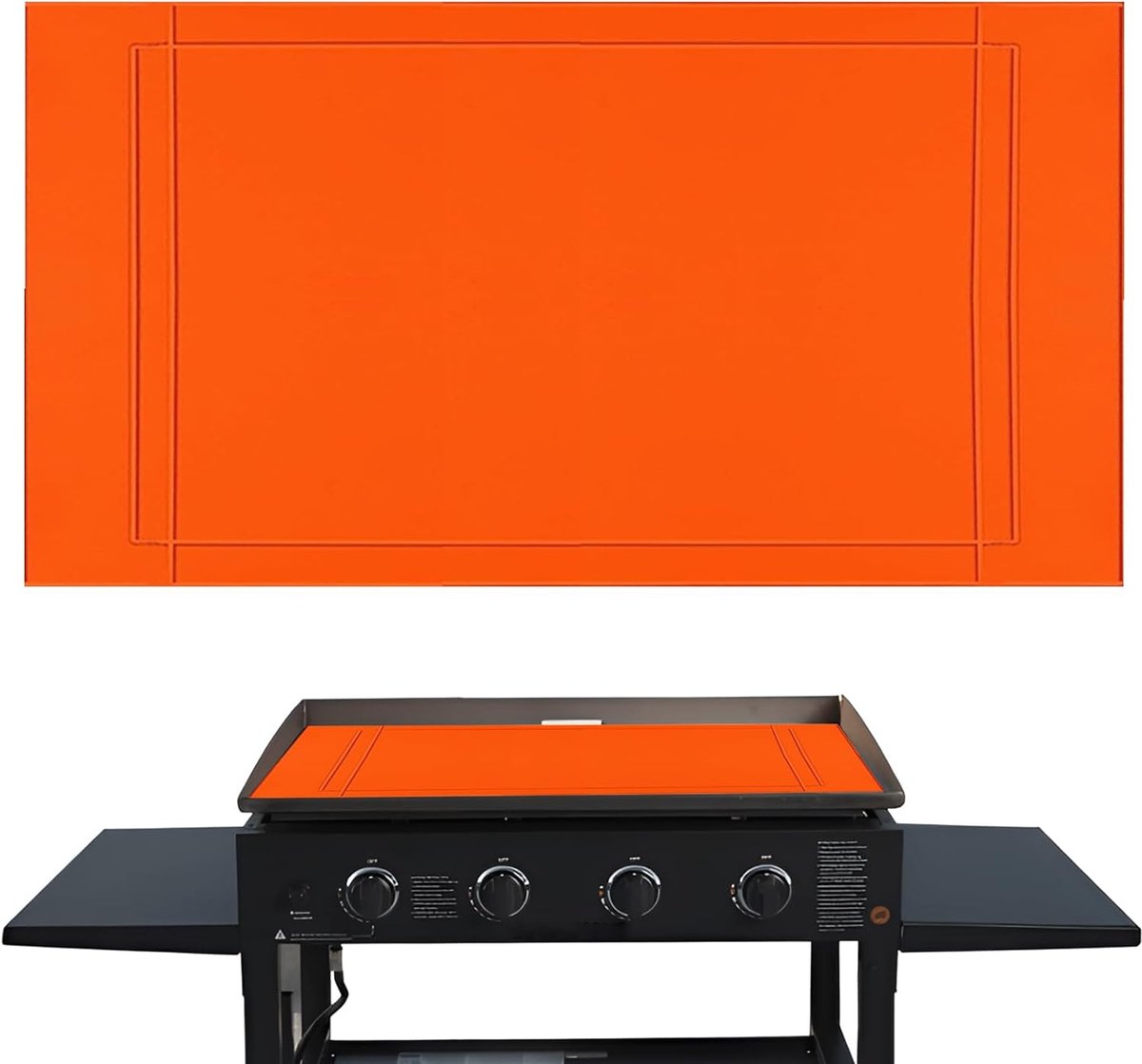 Bakplaat Mat - Grill Cover - Buiten Koken - Zware Food Grade - 36 Inch - Oranje