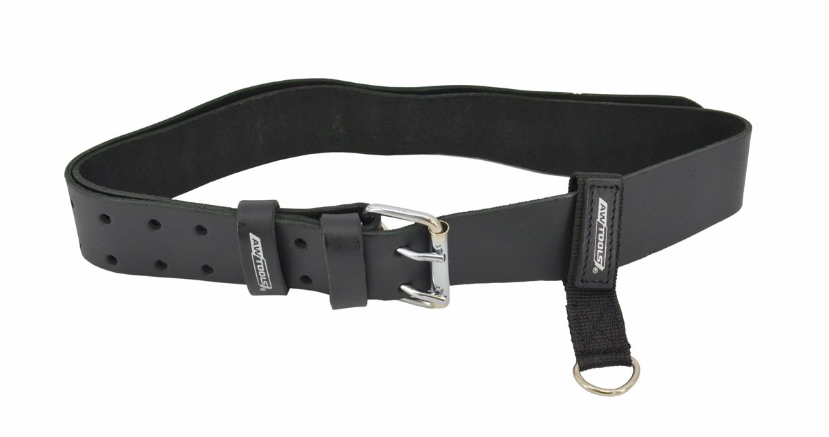 AWTOOLS Black Line - Leren Gereedschapsgordel - 137 cm - Metalen Gesp - Zwart