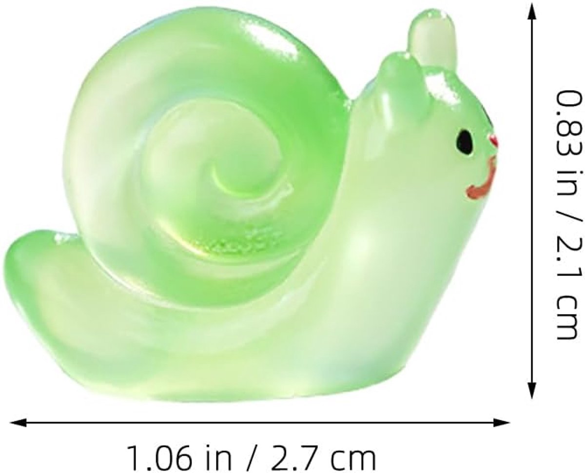 Mini Tuin Slakken - Kleine Beeldjes - Landschap Decoratie - Lichtgevende Hars Figuren - 2.7cm Groot - Gesorteerde Kleuren