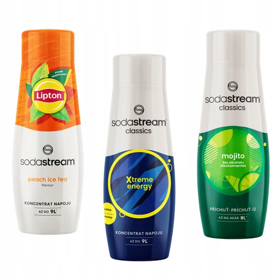 SodaStream - Drank Concentraten Set - Lipton Ice Tea Perzik - Energy Drink - Mojito