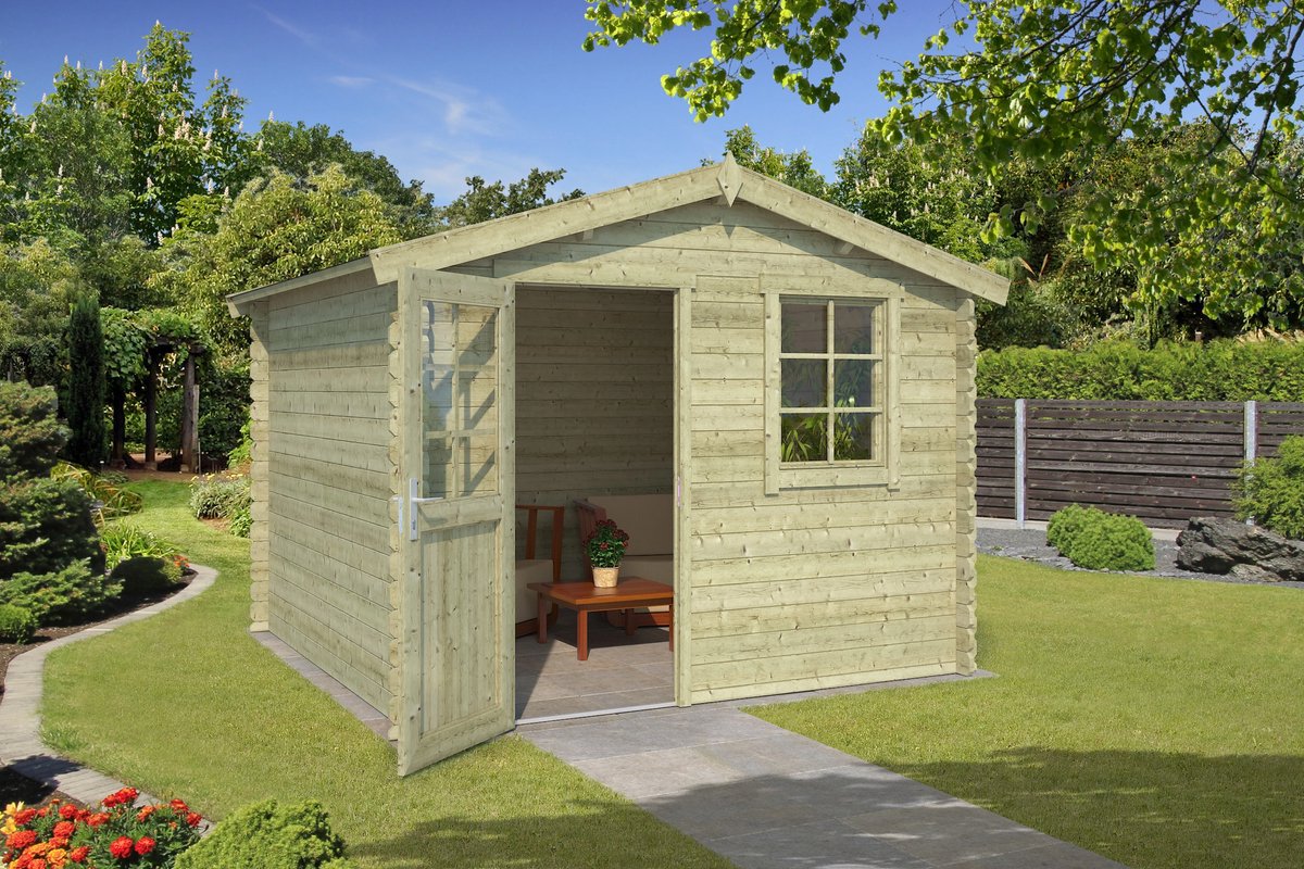 Outdoor Life Products | Tuinhuis Nina 275 x 275 | Geïmpregneerd | Olijfgroen