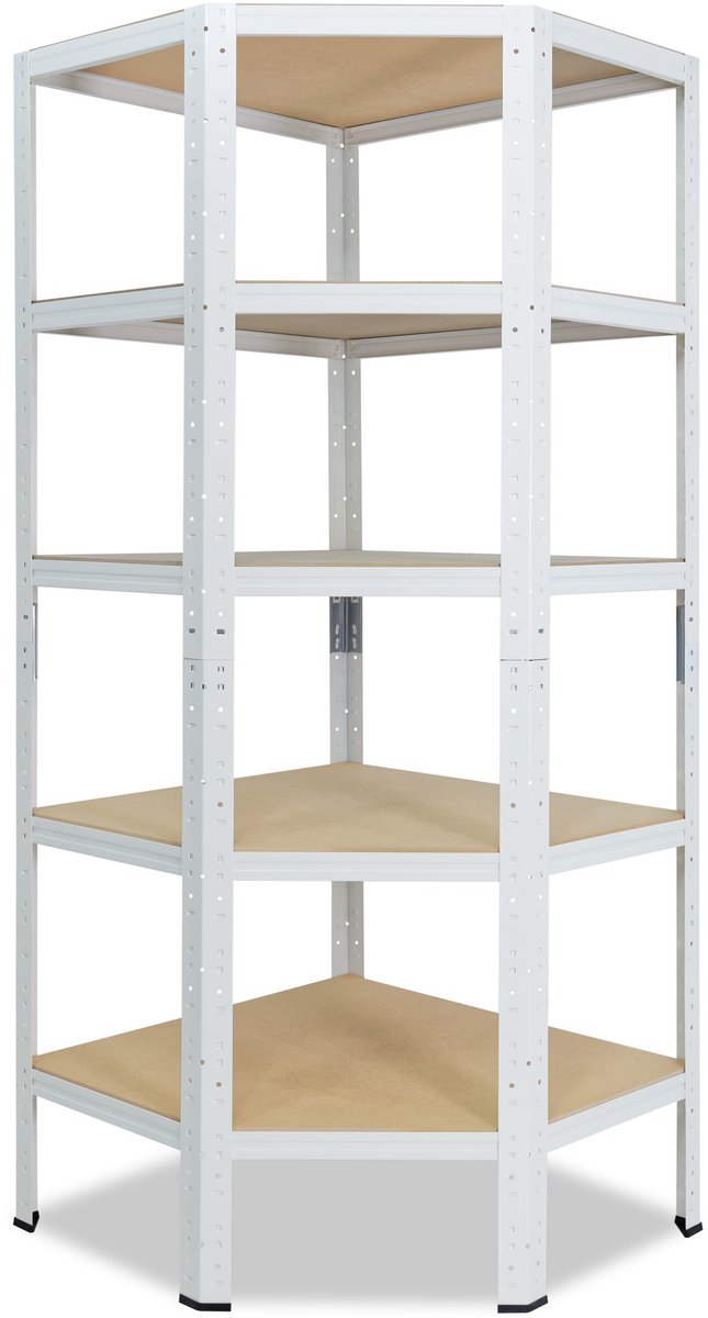 Shelfplaza HOME hoekstelling - 180x90x60 cm - wit - 5 planken