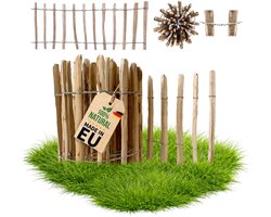Floranica hazelaar kastanje schutting 1 lopende meter x 50cm hoog 4-6cm afstand tuinomheining, rollenschutting, kippenhek, houten hek