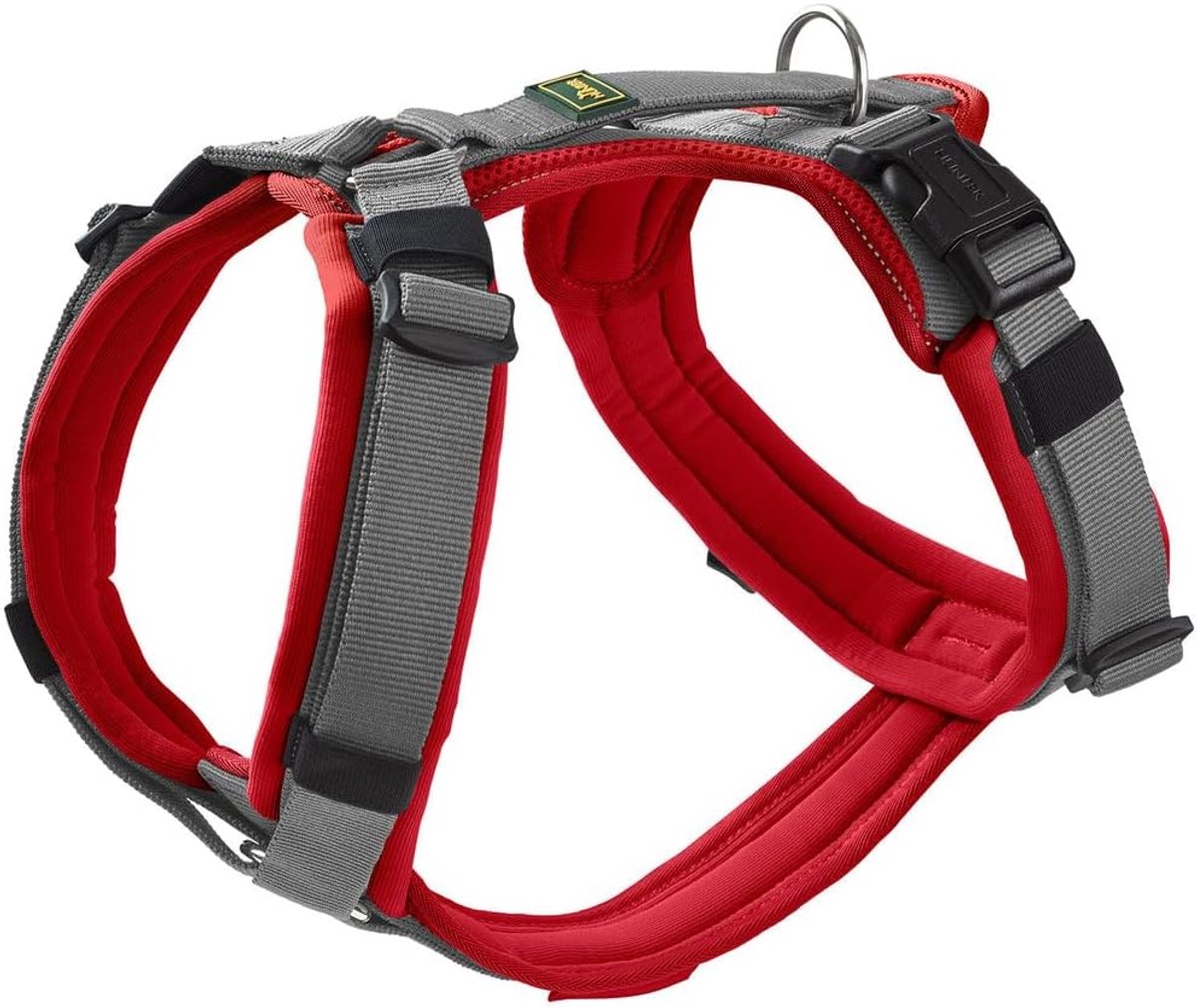 Hondentuig - Honden Y-harnas - Veilig Wandelen - Sterk Reflecterend Materiaal - Maat L - Rood Grijs
