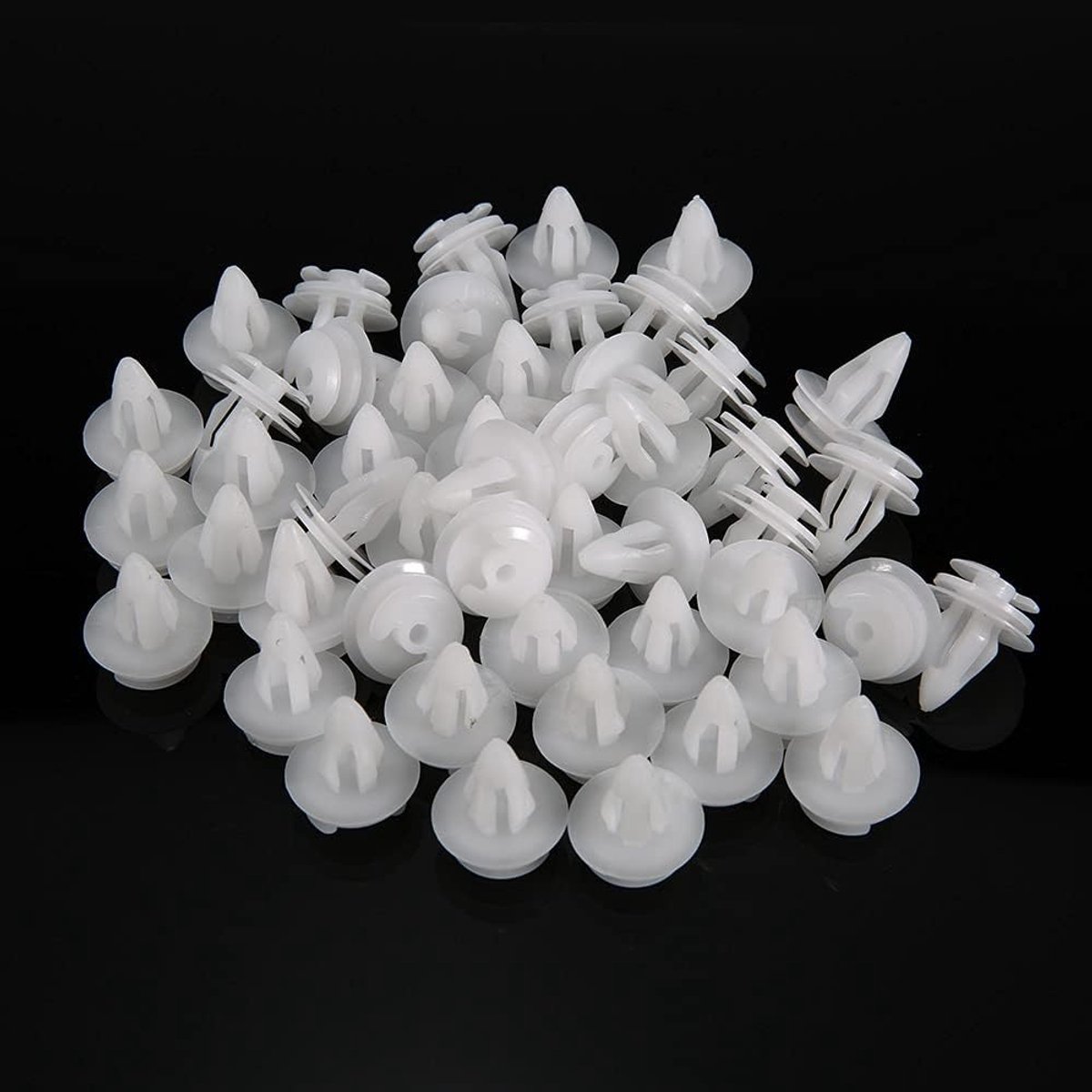 Kunststof Klinknagels - Bevestigingsclips - Auto Interieur - 50 Stuks Set - 14mm Kop - Wit
