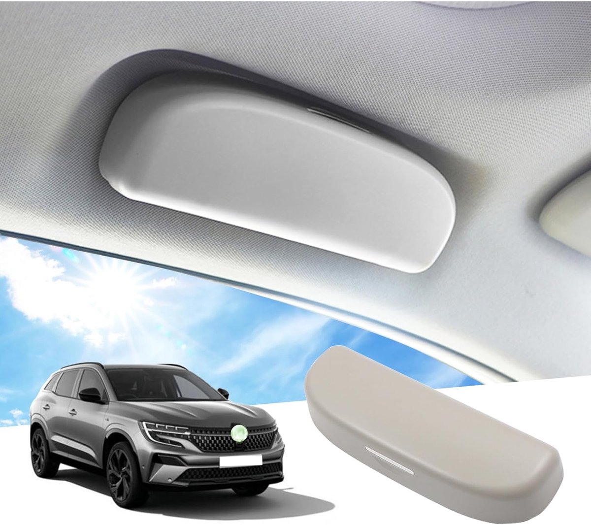 Zonnebrilhouder Auto - Brillenkoker Auto - Veilig Opbergen - Speciaal Ontworpen - grijs